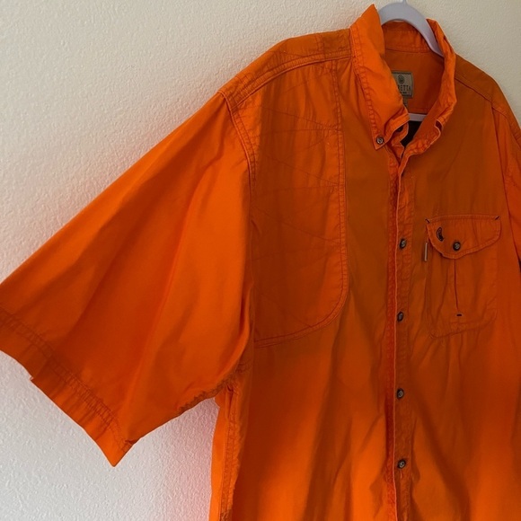 Baretta Men’s Orange Button Down Short Sleeve Vented Tactical Shirt XL - Picture 2 of 10